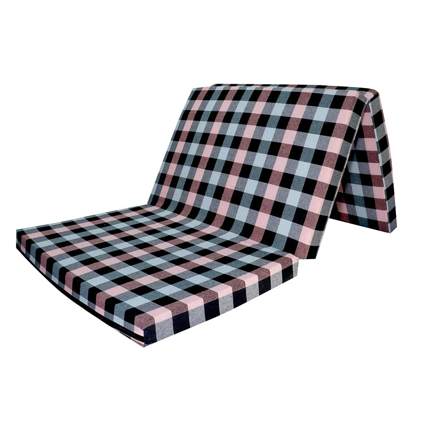Folding Pure EPE Foam Cotton Cover Mattress for Travel, Picnic Multi color) 3-Fold Medium Firm Light Weight Mattress Foldable Movable 3 Fold Mattress