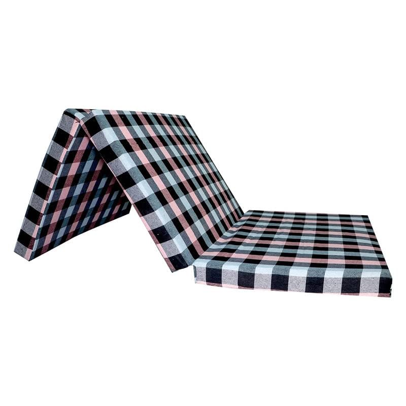 Folding Pure EPE Foam Cotton Cover Mattress for Travel, Picnic Multi color) 3-Fold Medium Firm Light Weight Mattress Foldable Movable 3 Fold Mattress
